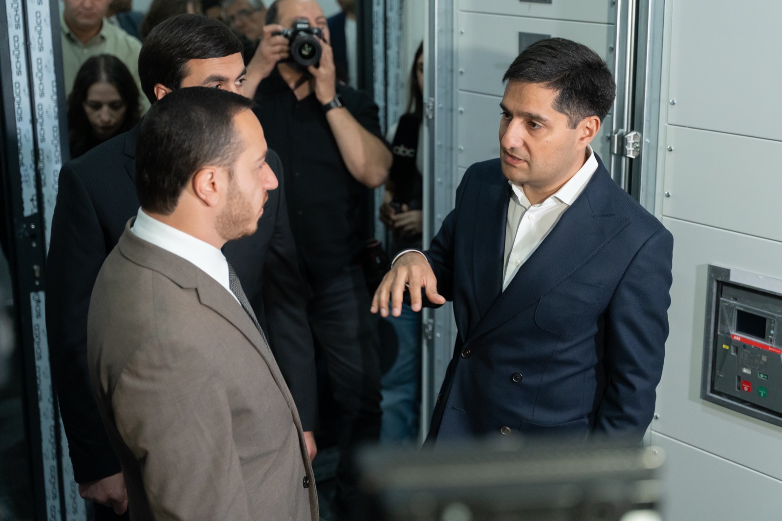 Firebird Co-Founder Alexander Yesayan explains the data center’s redundant power infrastructure during the tour